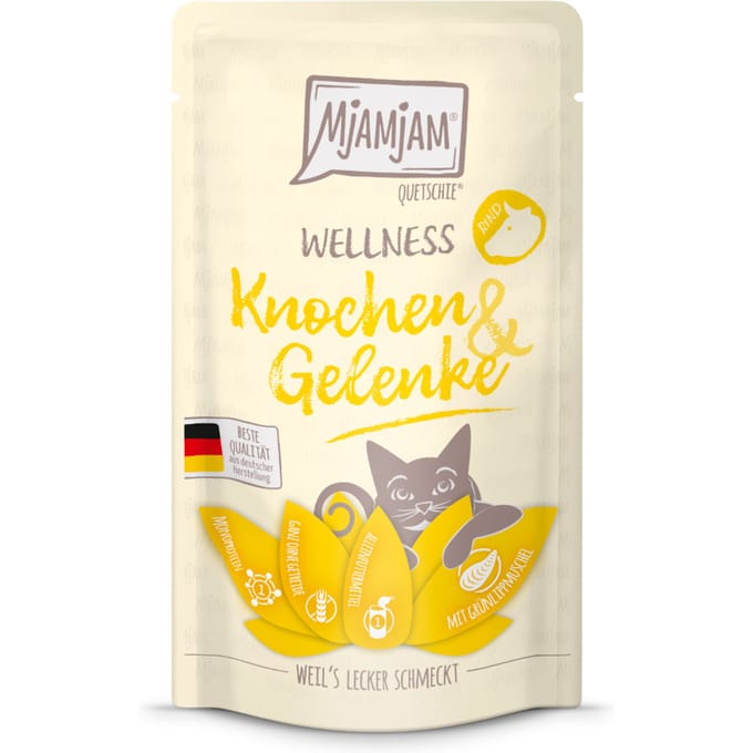 12x 125g MjAMjAM Wellness Botten & Gewrichten - Rund nat kattenvoer