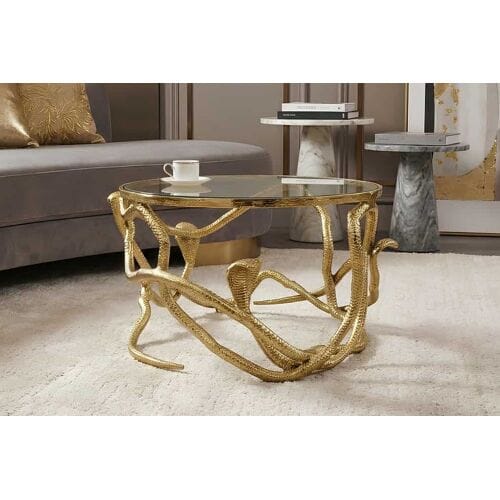ronde salontafel snake goud 67 cm