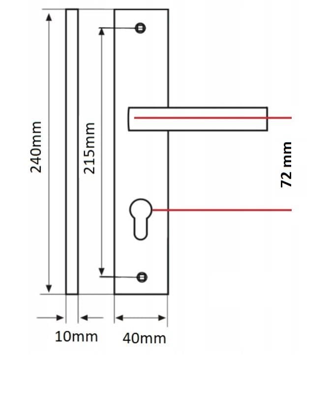 Kuchinox Qubik deurgrendel - mat nikkel, 72 mm assortiment, cilinderslot