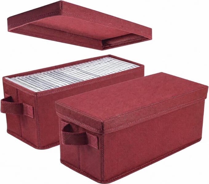 ZMR® CD Opbergdoos - CD Opbergsysteem - CD Opbergmap - Rood - 34cm x 15cm x 14cm
