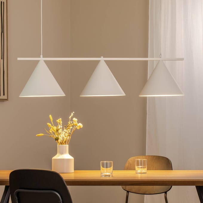 Eko-Light Kapitale hanglamp, wit, 3-lamps, Ø 32 cm, GX53