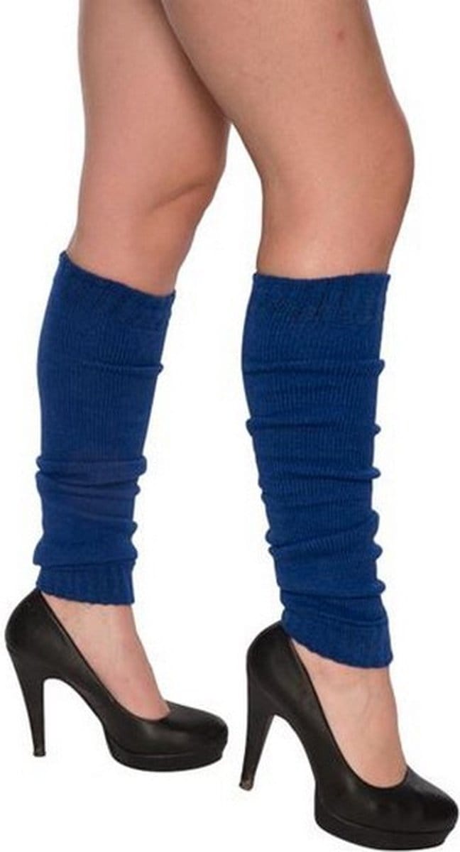 beenwarmers dames 50 cm polyester blauw one-size