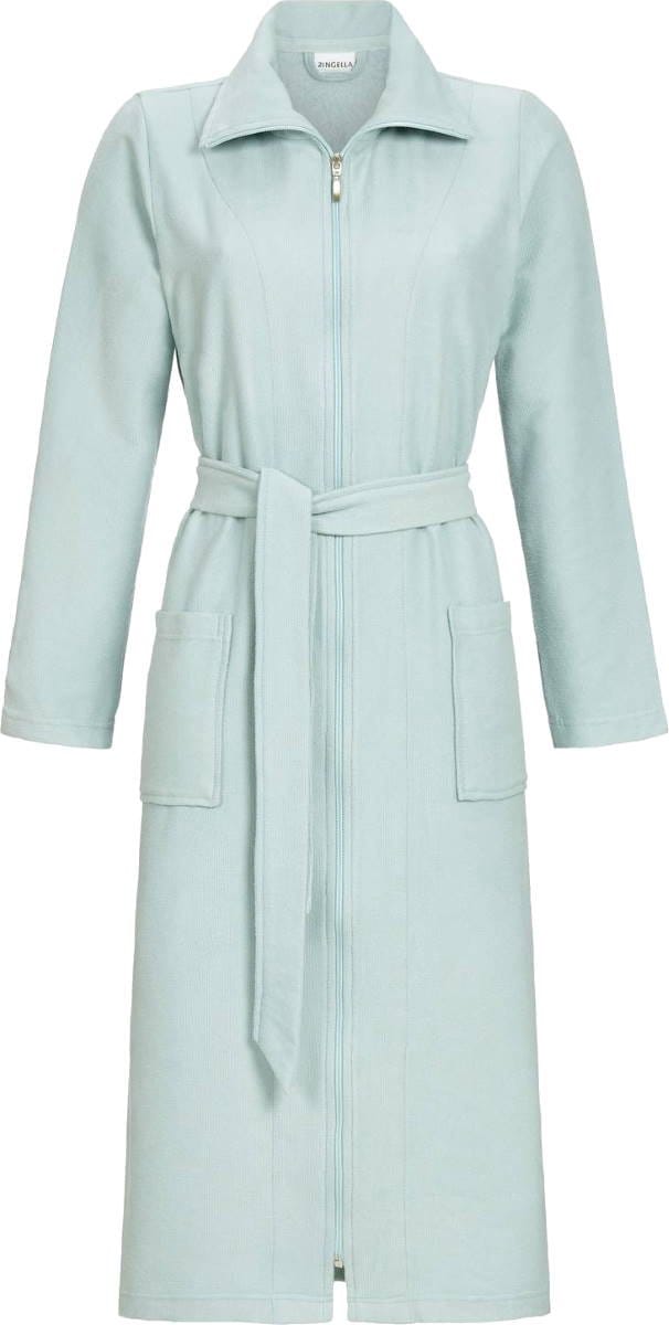 Ringella Aquagroene badstof dames badjas ritssluiting Groen vrouw 48