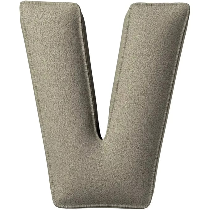 Kussen letter v Yellow Tipi Boucle