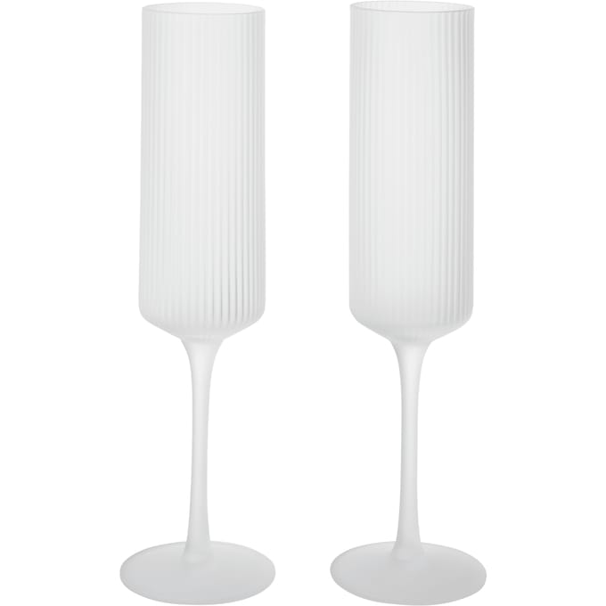 Ferm Living Ripple champagneglazen (set van 2) - frosted