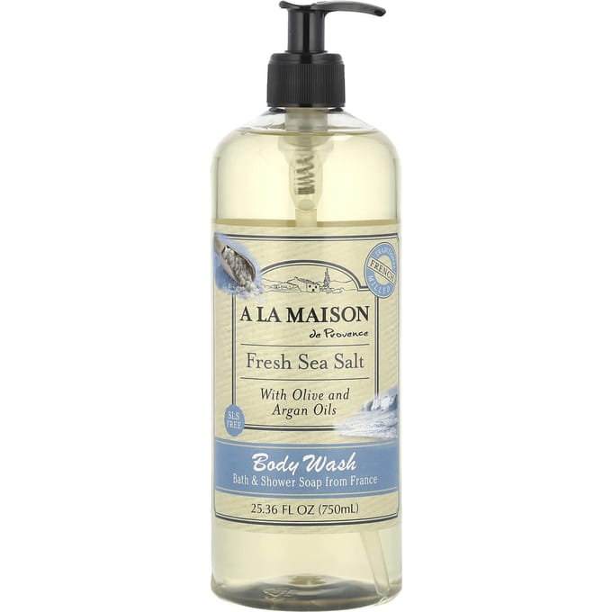 A La Maison de Provence, Gel douche, Sel de mer frais, 75 cl (750ml) beige