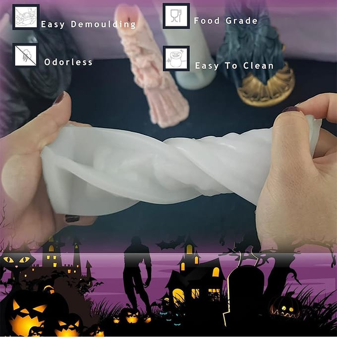 3D Creatieve Halloween Siliconen Schedel Schimmel Wax Smelt Schimmel DIY Ambachtelijke Decoraties white