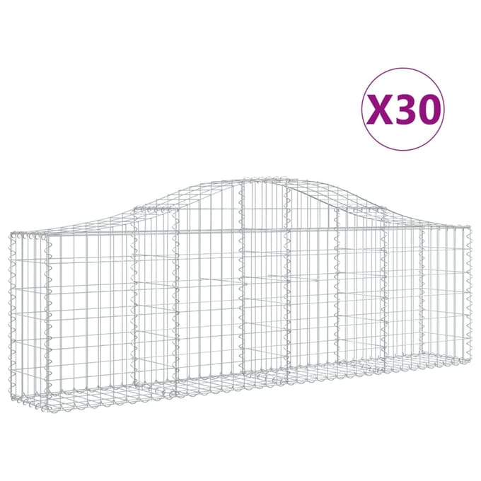 vidaXL - Schanskorven - 30 - st - gewelfd - 200x30x60/80 - cm - gegalvaniseerd - ijzer