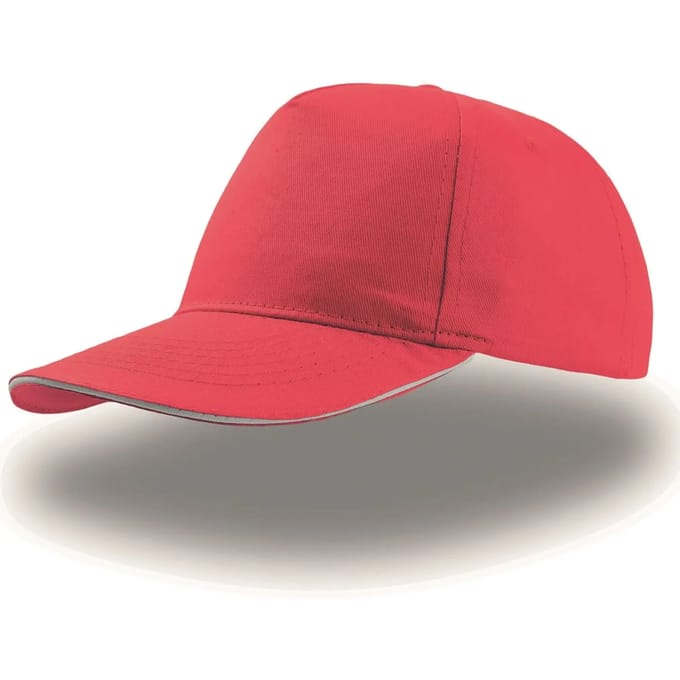Atlantis Headwear Start Five Sandwich Cap AT500 - Red/White - One size