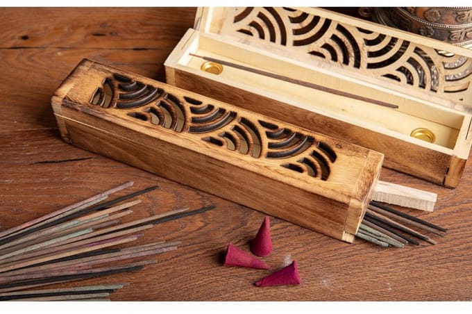 Wierookhouder met bewaarbox Wave