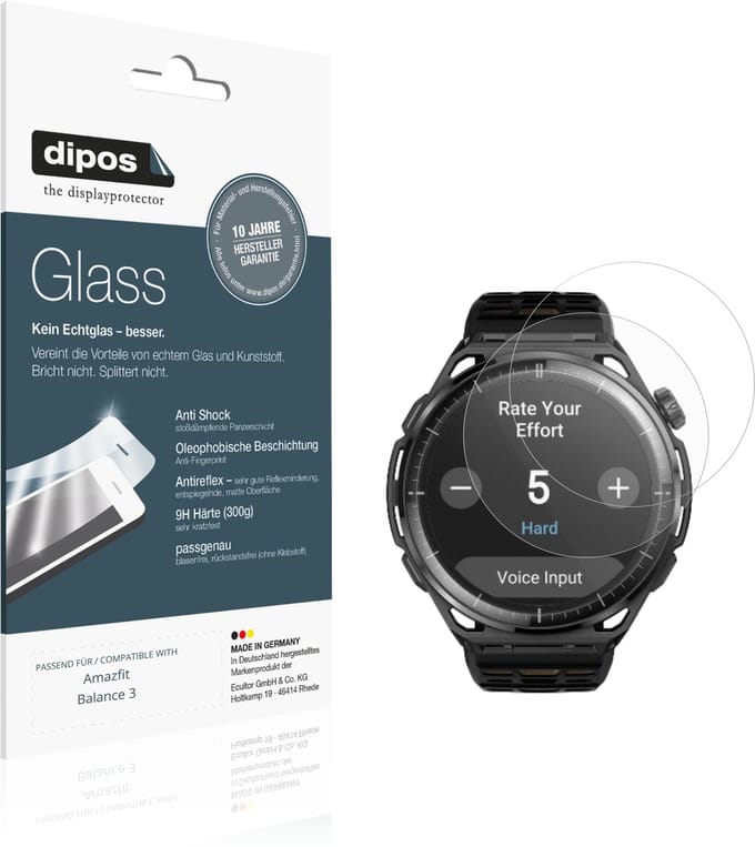 dipos – 2x Matte Pantserfolie geschikt voor Amazfit Balance 3 | 9H Screenprotector