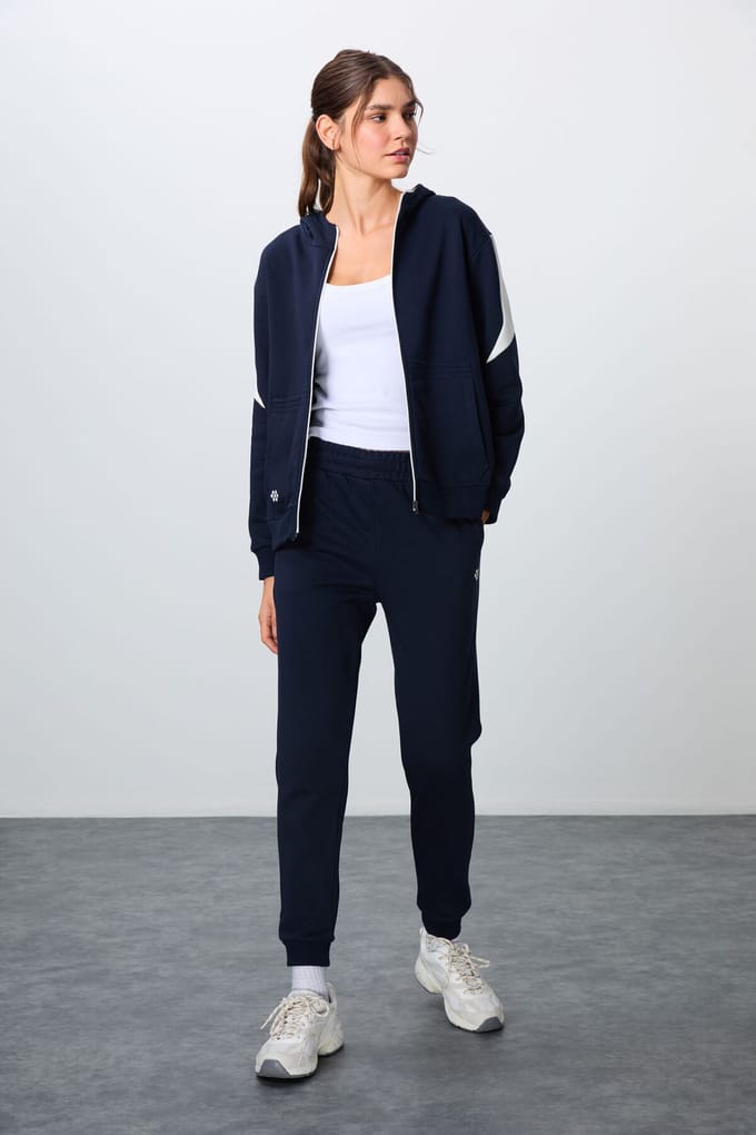 Oversized Hooded Zip Sweater en Broek Set