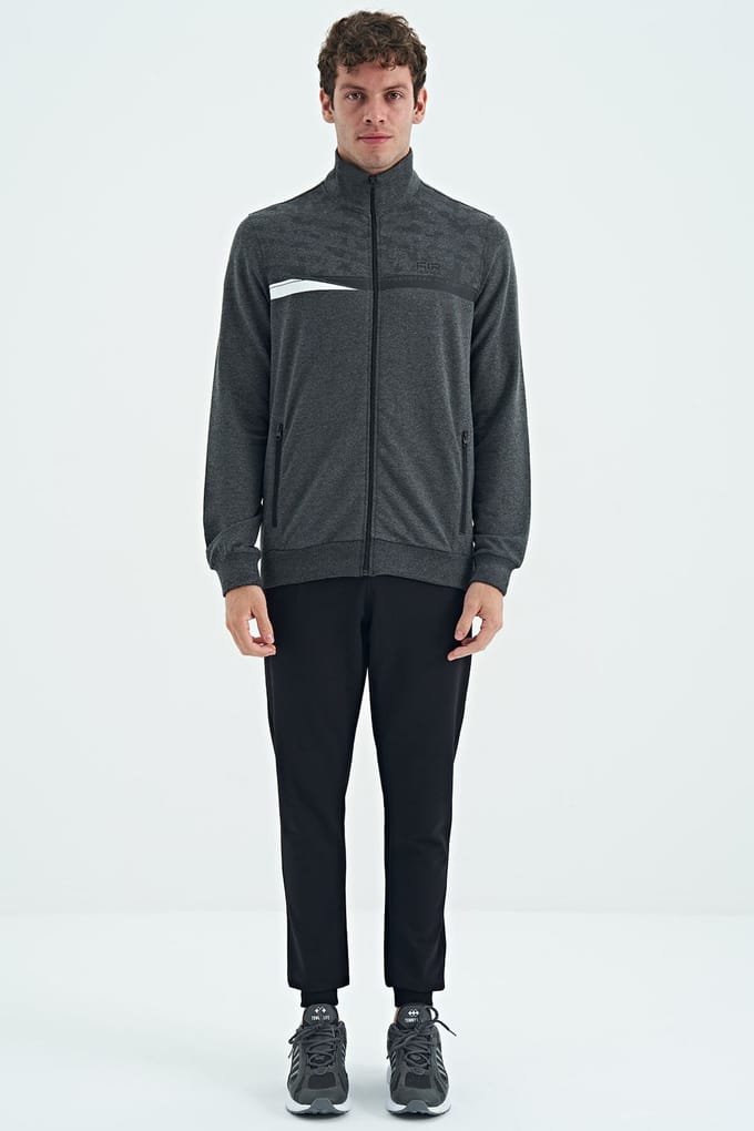 Bedrukte Sweatshirt met Ritskraag en Broekset