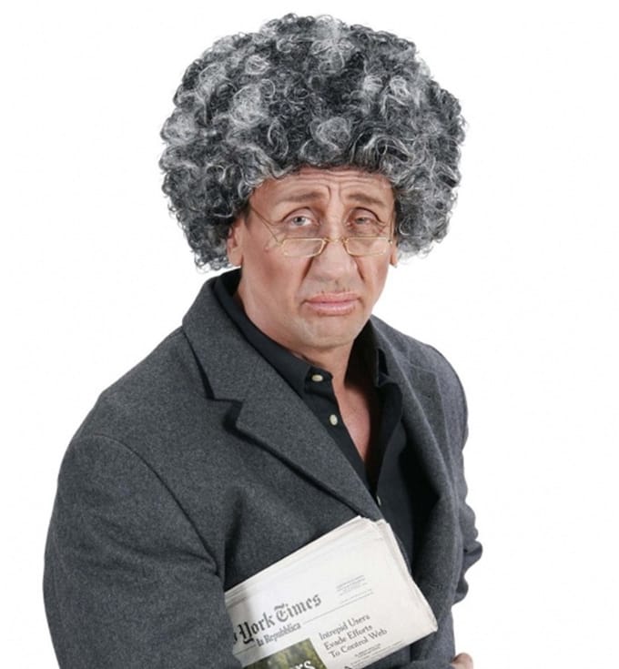 Pruik oude man afro