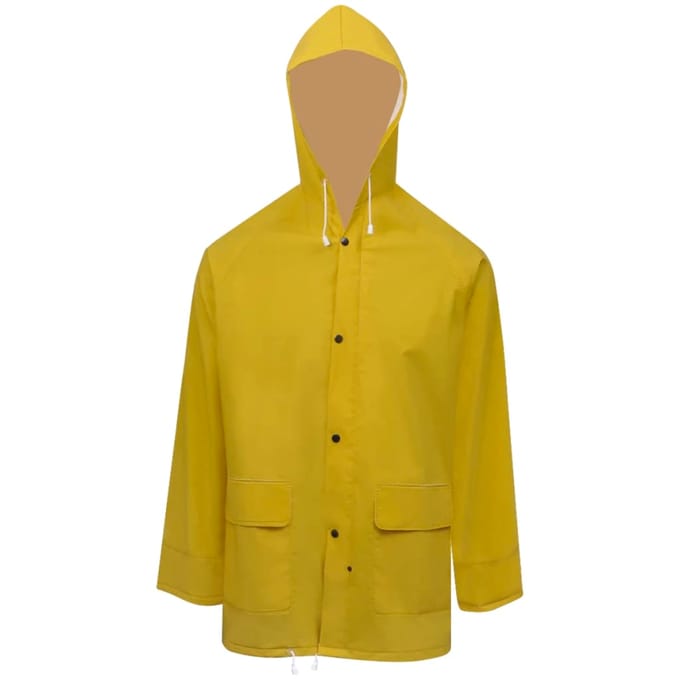vidaXL - Tweedelig - regenpak - waterbestendig - met - capuchon - geel - XL
