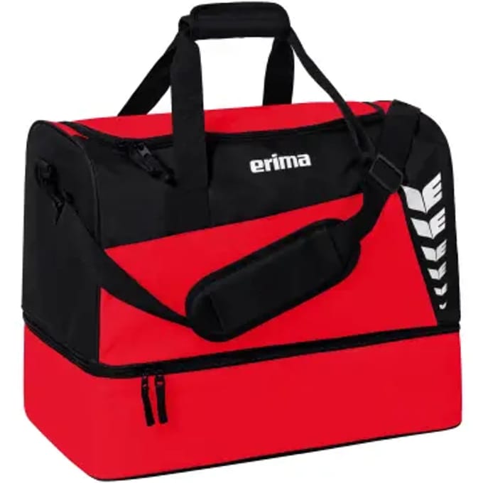 Erima Six Wings (Medium) Sporttas Met Bodemvak - Zwart / Rood | Maat: M