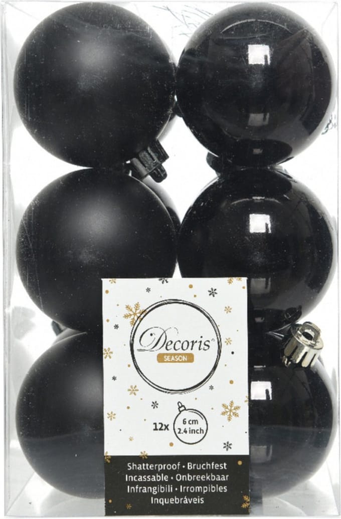Cosy&Trendy kerstballen - 12 stuks - 6cm - kunststof