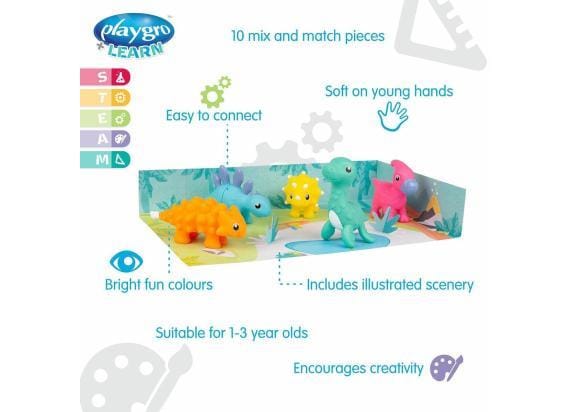 Playgro Mix en Match Dinosaurussen 10-delig Interactief speelgoed