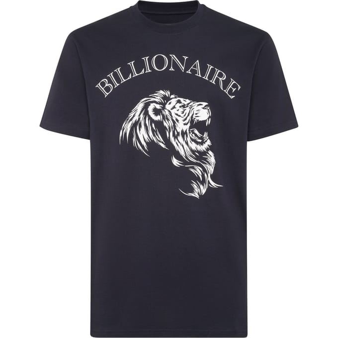 Embroidered Round Neck T-Shirt Lion