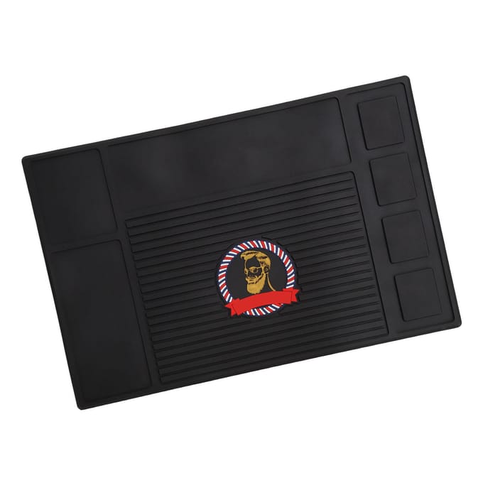 Kappersmat met siliconen antislip, waterdicht, sterke adsorptie, kappersstation organizermat black