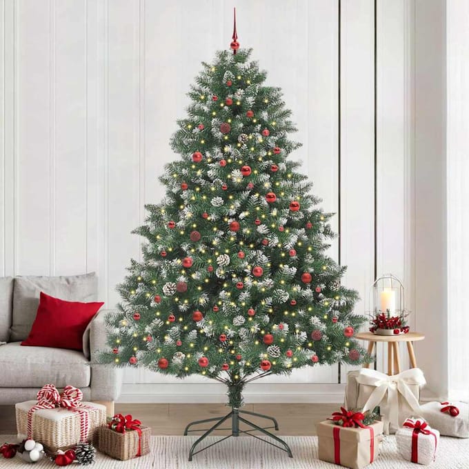 vidaXL - Kunstkerstboom - Groen - 240 - cm - PVC - en - Plastic - en - Staal