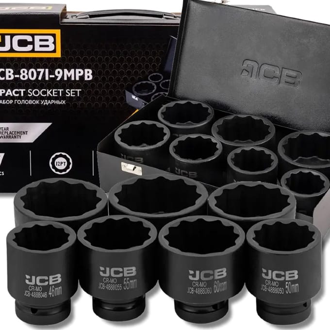JCB - Serie 8071 - Dopsleutelset - 12-kant - 7 Stuks