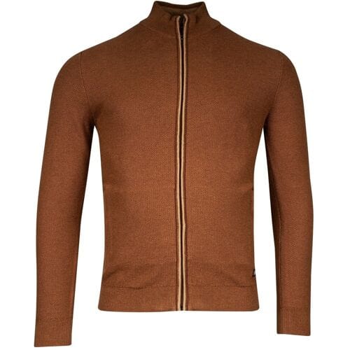 Baileys Vest Cardigan Zip Structure Knit Bruin / male