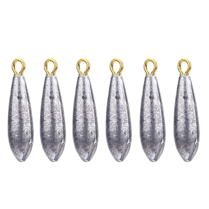 6 Stuks Nieuwe Visloodjes Druppelvorm Werphengel Tackle (10g) gray