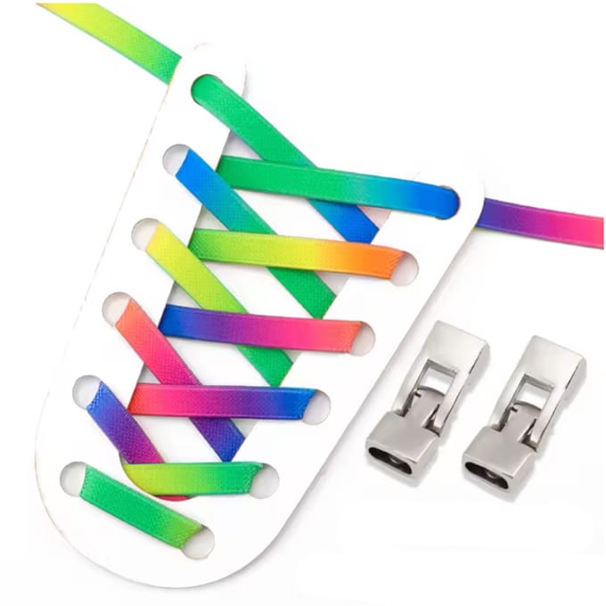 CHPN - Veters - Regenboog veters - Rainbow - Elastische Veters met Sluiting - Multicolor - Laces - Hippe veters - Coole veters