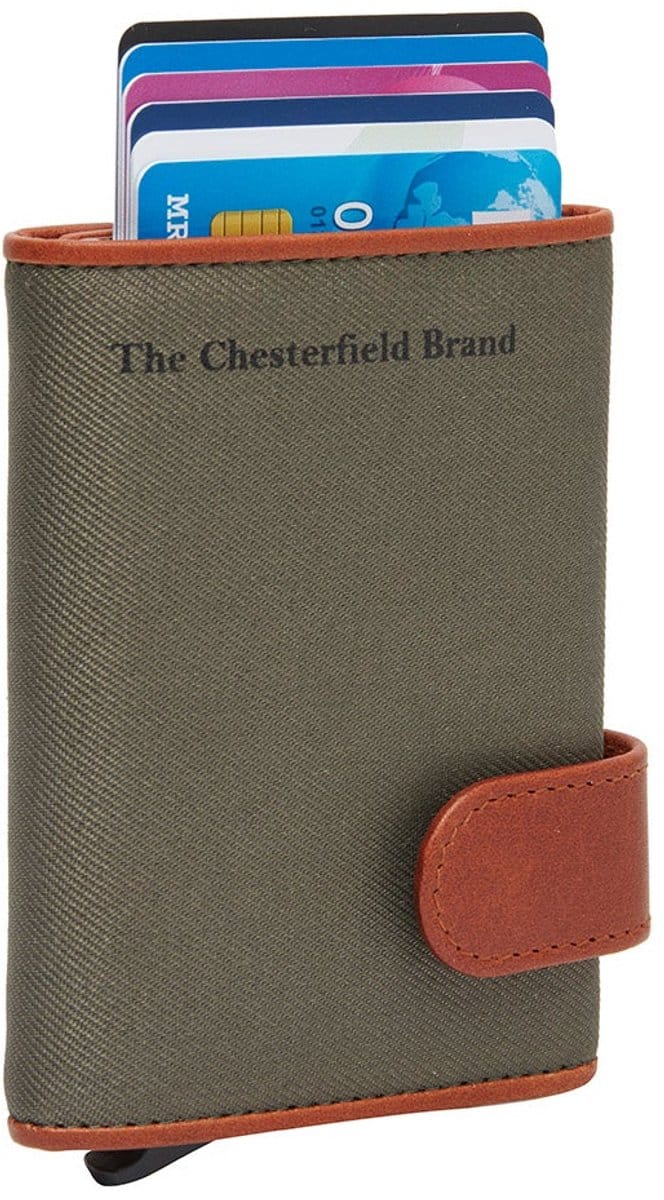 The Chesterfield Brand - Leren Pasjeshouder Staal Groen Sabana