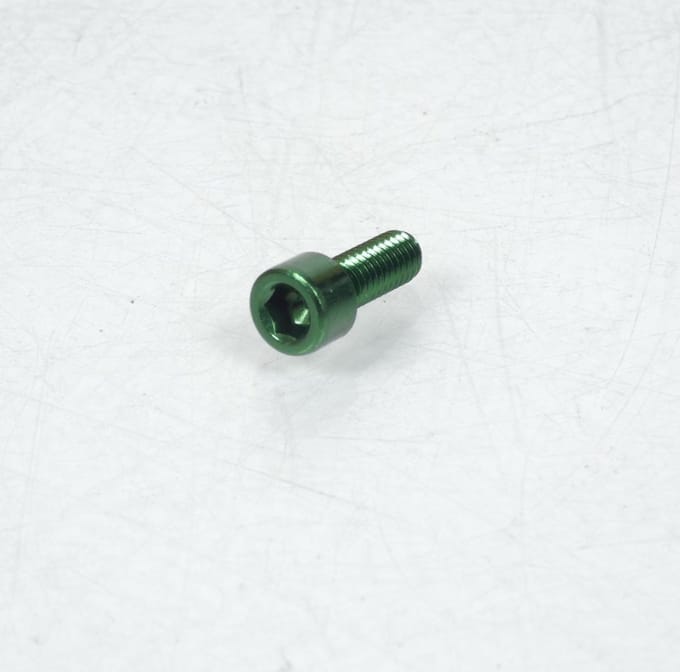 Vis BTR 5mm M6 pas 100 16mm annodisé Vert 3AS Racing pour moto Neuf