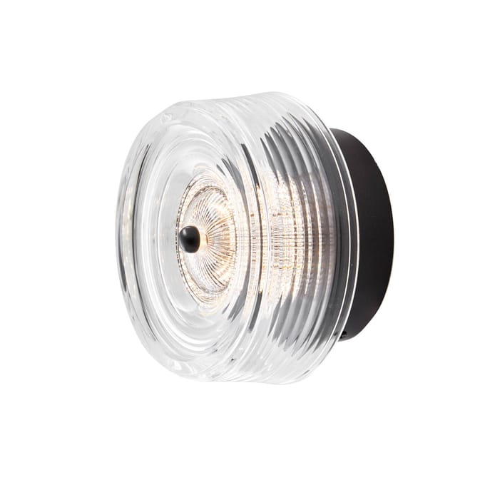 LOOM DESIGN LED wandlamp Glow, zwart/transparant Ø 16 cm acryl