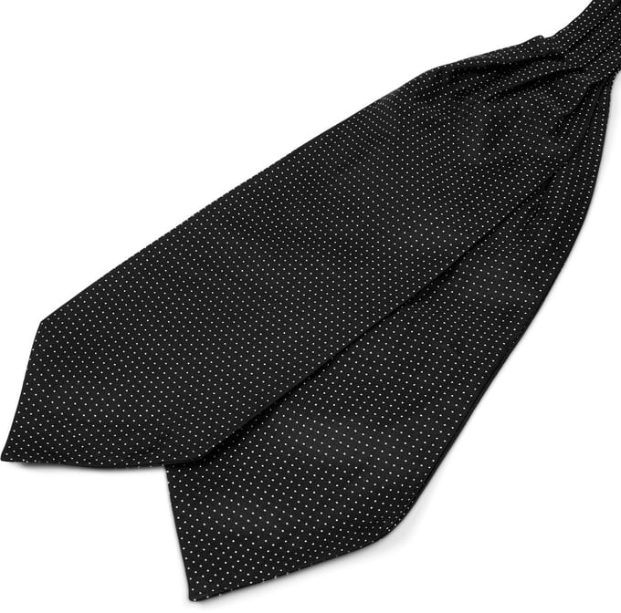 Zijden Zwarte Sjaaldas met Polkadotmotief