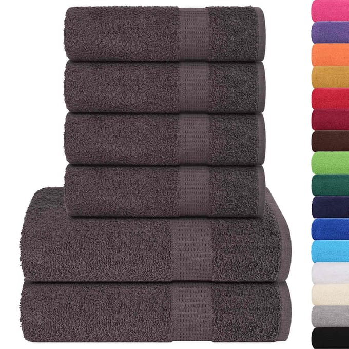 vidaXL - 6-delige - Handdoekenset - FROGN - 360 - g/m² - antraciet