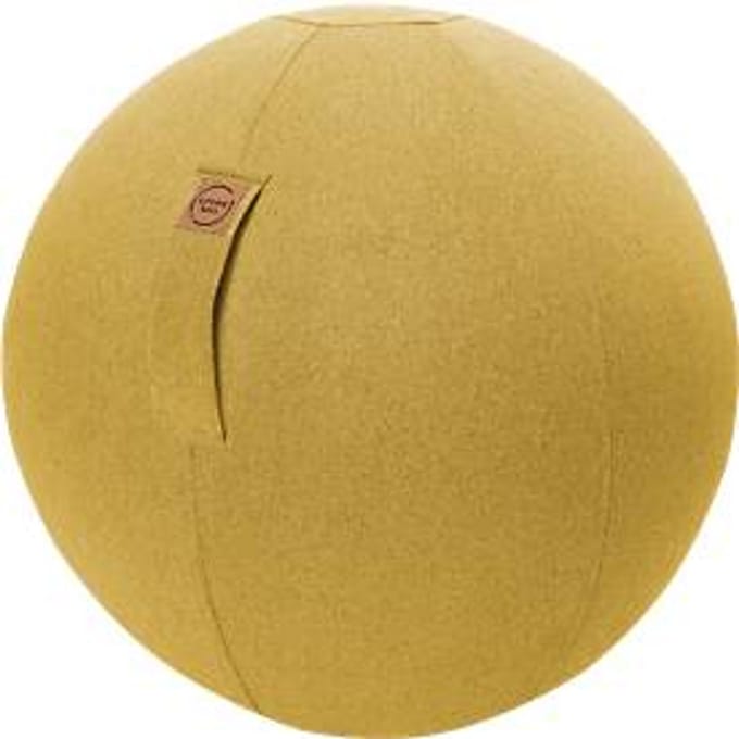 Zitbal Vilt, vilt-imitatie 100% polyester, afwasbaar, scheurvast, draaglus, mosterd
