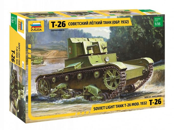 Zvezda Modelbouwpakket Militaire voertuigen - 3542 Sovjet Lichte Tank T-26 Model 1932 Plastic - 1:35 - Modelbouw