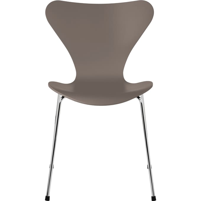 Fritz Hansen Serie 7 3107 Stoel - lak - deep clay - verchroomd