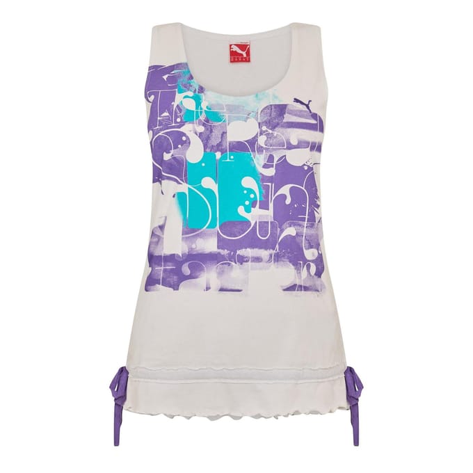 Puma Dames Graphic Print Fitted Vest Top (Wit)