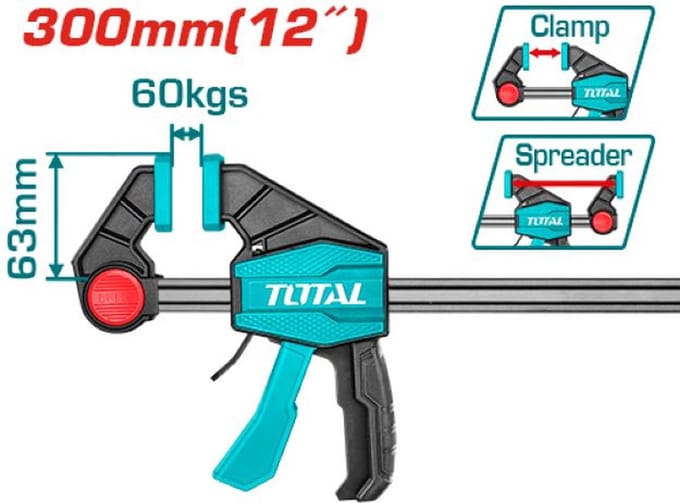 Total Tools Lijmklem - 300mm - Maximale klemkracht 60kgs