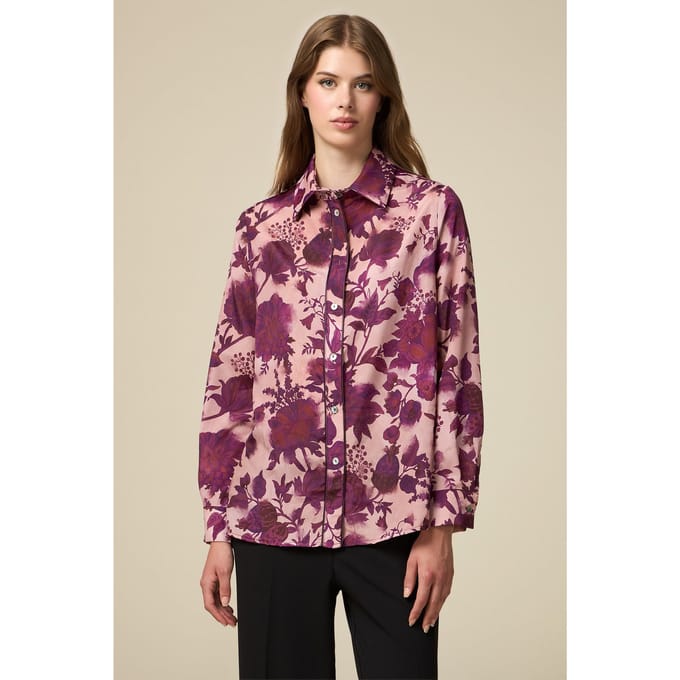 Oltre Floral Pattern Shirt Purple Taglia: 46 | Magliette intime Outlet | Donna | Viola