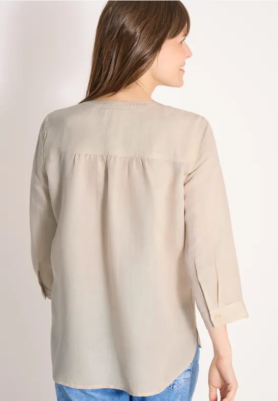 3/4 mouw blouse van linnenmix
