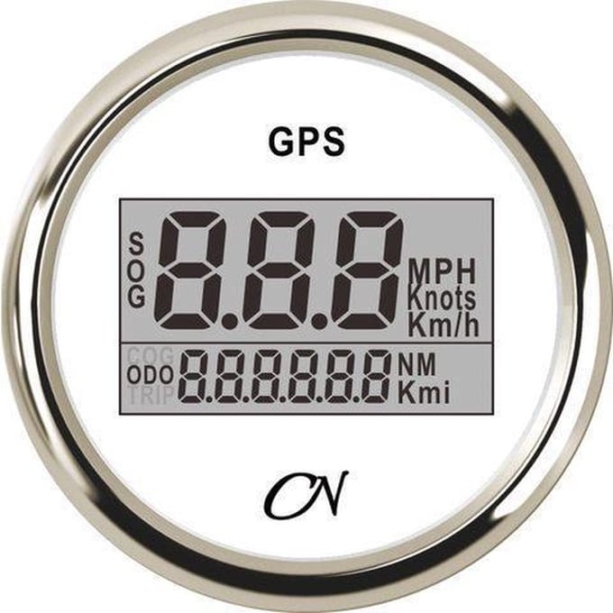CN witte GPS Snelheidsmeter Ø52mm inclusief GPS-Antenne
