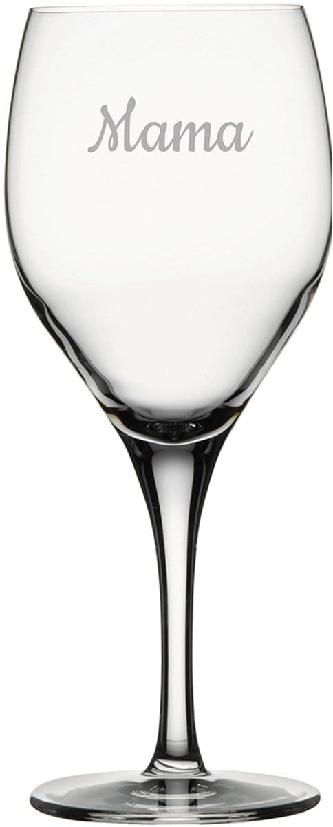 Gegraveerde witte wijnglas 34cl Mama