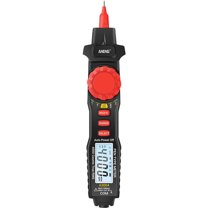 ANENG A3004 Digitale Pen Multimeter Auto Range NCV AC/DC Voltmeter Ampèremeter Ohmmeter Weerstandsmeter zwart