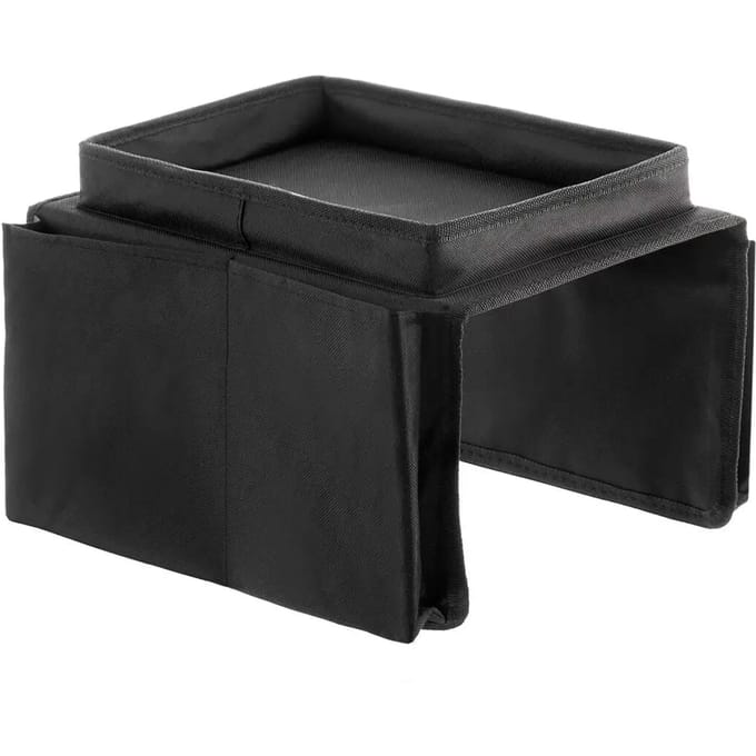 Plateau pour canapé - InnovaGoods - Télécommande - Coton et polyester - 54 x 31 x 4 cm - Noir