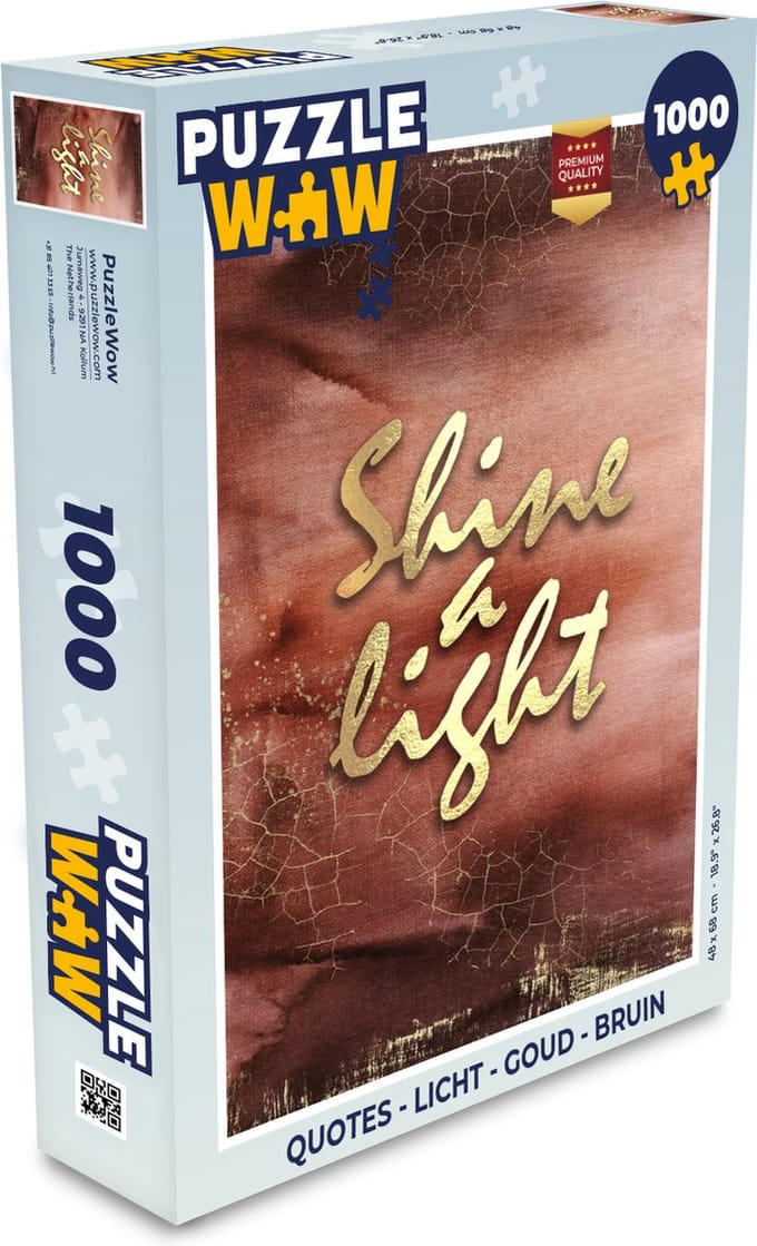 Puzzel Quotes - Licht - Goud - Bruin - Legpuzzel - Puzzel 1000 stukjes volwassenen