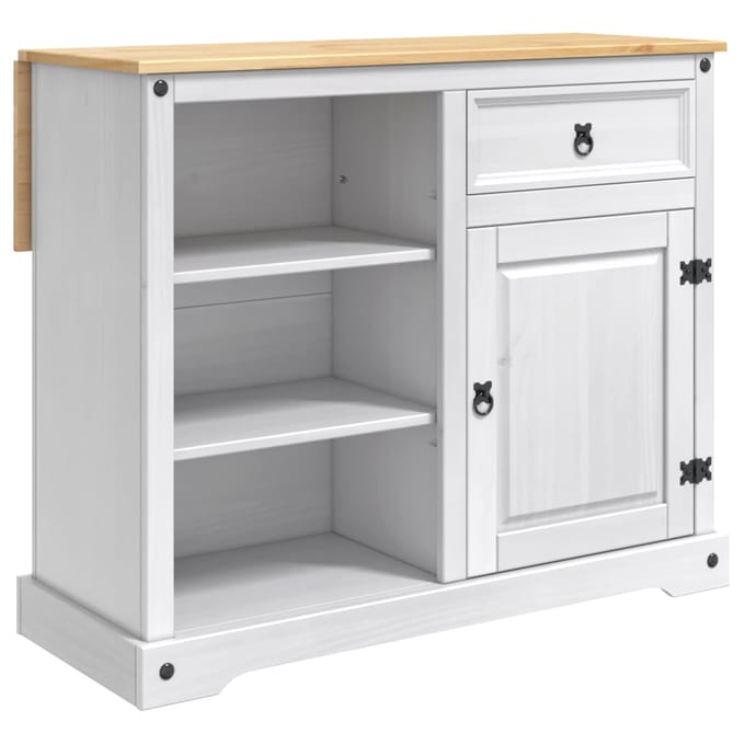 vidaXL Keuken Eiland Set Wit en Honing Was 112 x 70 x 91,5 cm