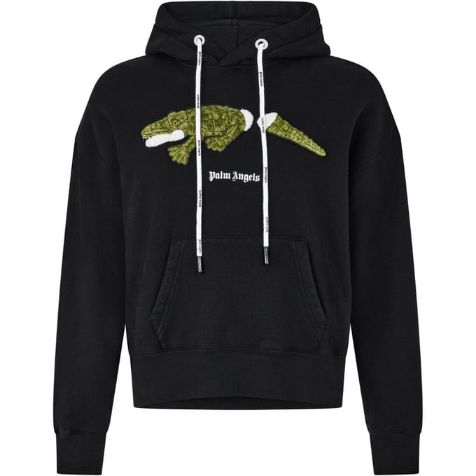 Palm Angels Croc Design zwarte hoodie