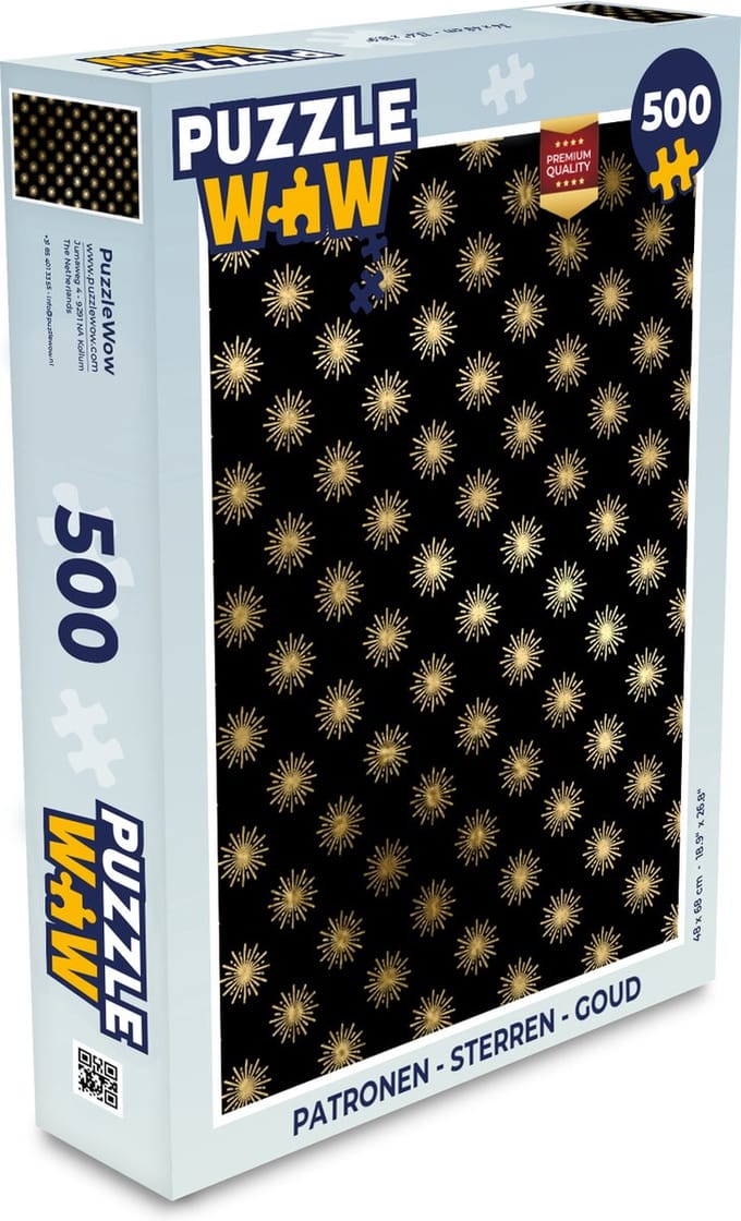 Puzzel Patronen - Sterren - Goud - Legpuzzel - Puzzel 500 stukjes