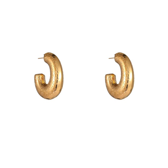 Go Dutch Label Oorknoppen Leopard Hollow Hoop Goudkleurig
